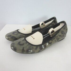 J. Crew Womens 8 M Cece Patent Leather Camo Animal Print Ballet Flats Italy